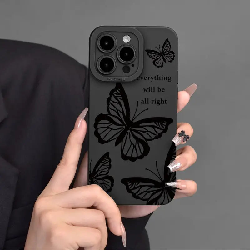 Butterfly Graphic Silicone Protective Phone Case For IPhone 11