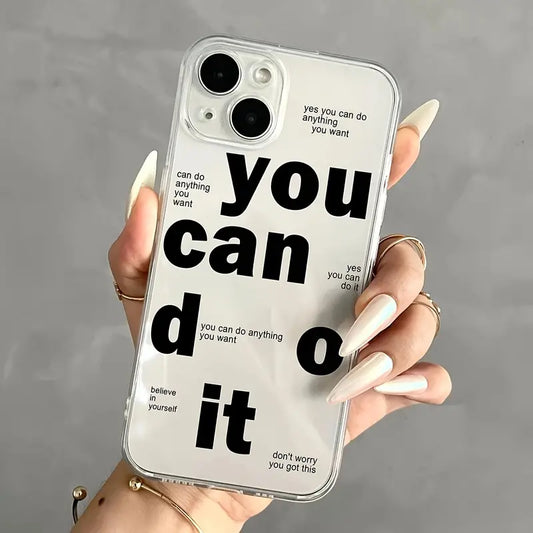 Alphabet Motif Inspirational Quote Phone Case Compatible with iPhone