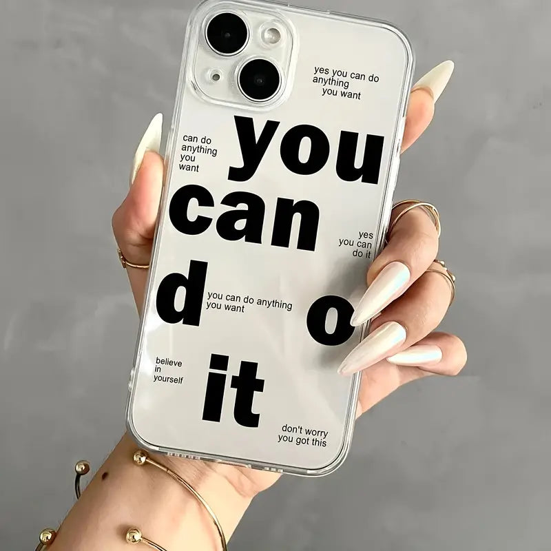 Alphabet Motif Inspirational Quote Phone Case Compatible with iPhone